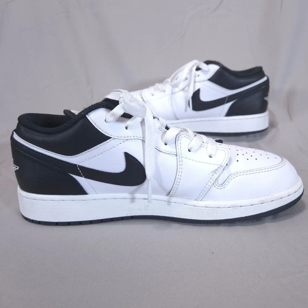 Nike Air Jordan 1 Low Panda GS Sneakers Youth 7Y Womens 8.5 White Black Shoes